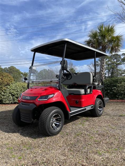 Red Advanced Ev Advent Passenger Non Lifted Golf Cart Journey