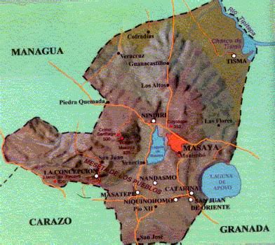 Maps of Nicaragua - Masaya map and info