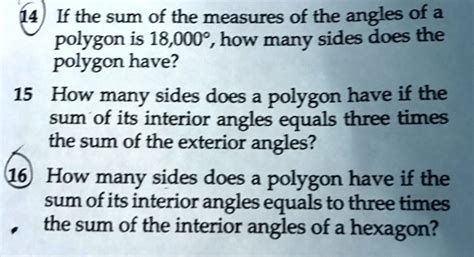 Solved If The Sum Of The Measures Of The Angles Of A Polygon Is 18000