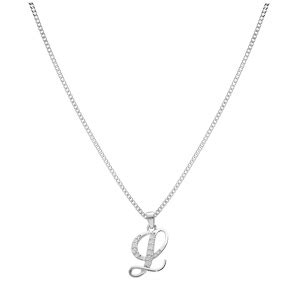 Collier Avec Pendentif En Argent Rhodi Initiale L Majuscule Avec