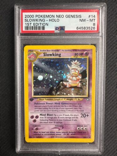 SLOWKING 14 111 Neo Genesis 1st Edition PSA 8 NM MINT HOLO Rare Pokemon