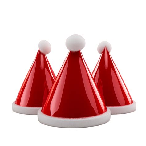 Christmas Red Santa Hats Winter Decoration Ai Generative 34117585 Png