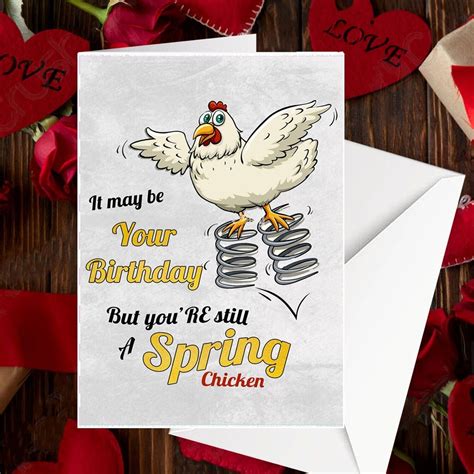 Personalised Customised Happy Birthday Spring Chicken Card Etsy Uk