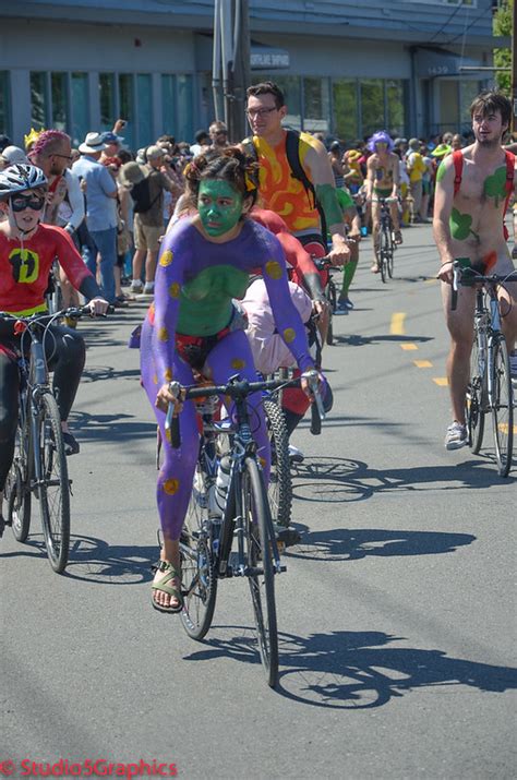 2015 Fremont Summer Solstice Parade Naked Bike Riders Guerilla