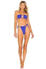 WeWoreWhat Ruched String Bikini Bottom In Sapphire REVOLVE