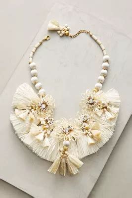 Raffia Blooms Bib Necklace Anthropologie