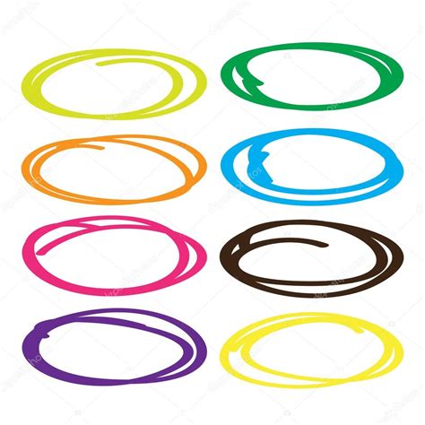 Vector Set Oval Circles Stock Vector Goldenshrimp