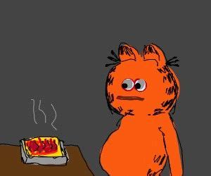 Garfield Looking At Lasagna With Those Cursed Emoji Eyes Art Crazy