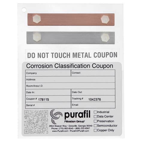 Purafilter Corrosion Testers Ccc S Corrosion Classification Coupon