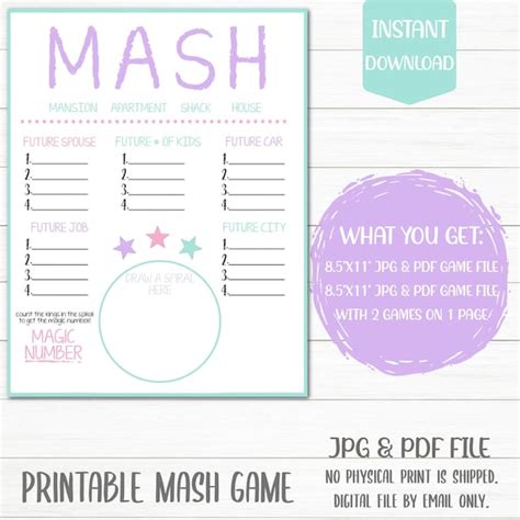 Mash Game - Etsy