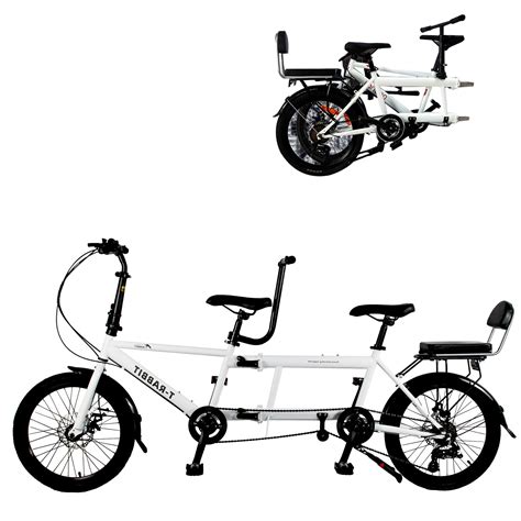 Buy VZADGWA Tandem Bike 20 Inch Folding City Tandem Bicycles Twinn