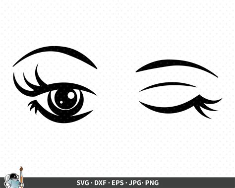 Winking Svg Winking Eye Svg Winking Lashes Svg Eye Clipart Etsy