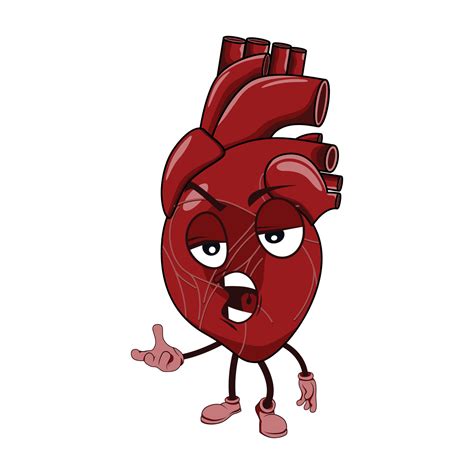 Vector of heart cartoon character with face expression. 14434370 Vector ...