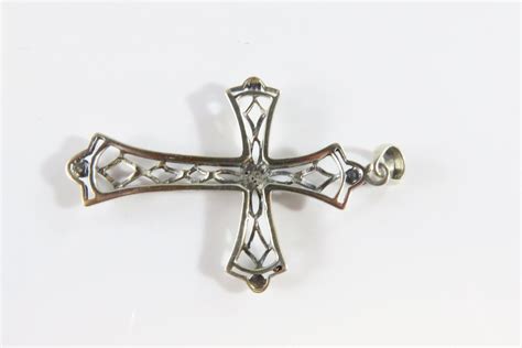 Filigree Christian Cross Pendant Fancy Saint John Gem