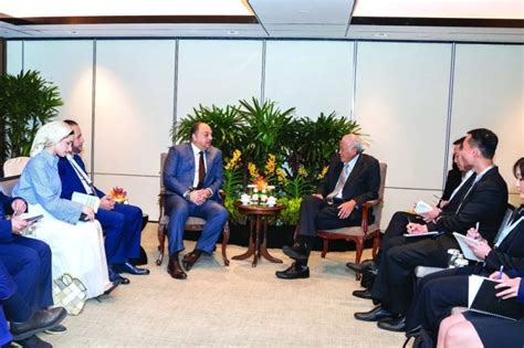 Deputy Pm Meets Singapores Minister Of Defence Gulf Times