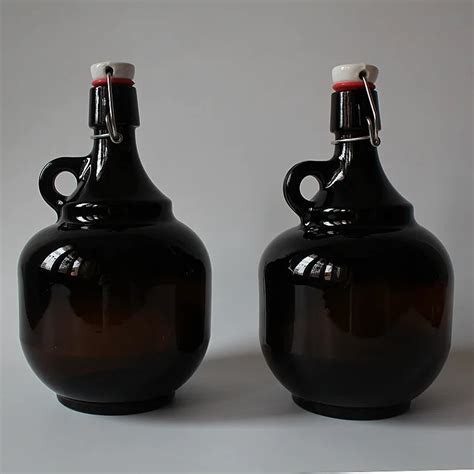 Home Brew Amber Brown Glass Beer Bottles 32oz 64oz 1l 2 L Growler Water