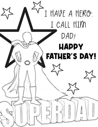 Superhero Dad Coloring Page Coloring Pages