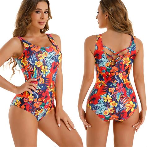 Suspenders One Piece Bikini Designer Swimsuit Ladies Flower Print