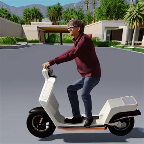 Bill Gates Riding A Honda Elite Scooter In Stable Diffusion