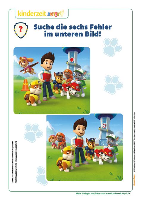 Malen und Rätseln mit PAW Patrol den Helfern auf vier Pfoten