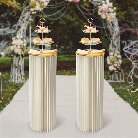 Miumaeov 2Pcs 100cm Tall Flower Stand Foldable Cardboard Wedding