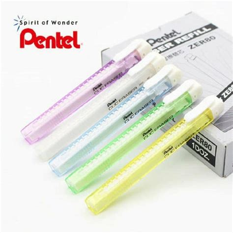 Pentel Clic Eraser Ze81 Refillable Retractable 5 Colors Set Etsy