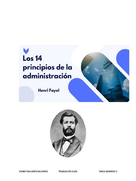 Los 14 Principios De La Administración Henri Fayol Tarea Pdf Salario Disciplinas