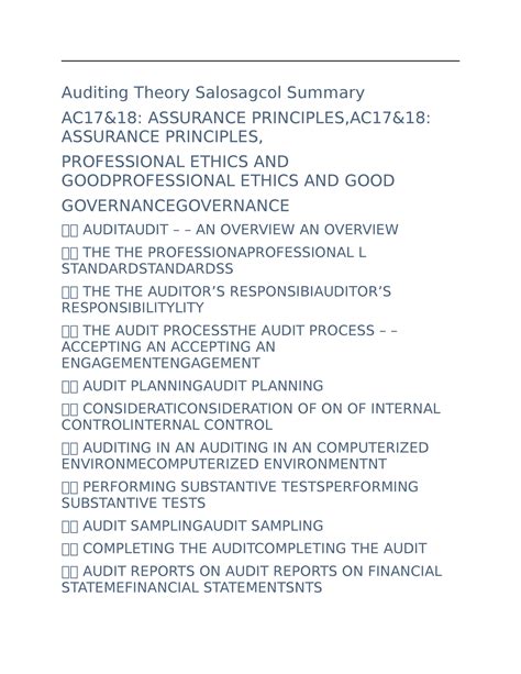 Auditing Theory Salosagcol Summary Auditing Theory Salosagcol Summary