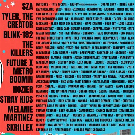 Sza Blink 182 Tyler Le Créateur Pour Lollapalooza 2024 Les Actualites