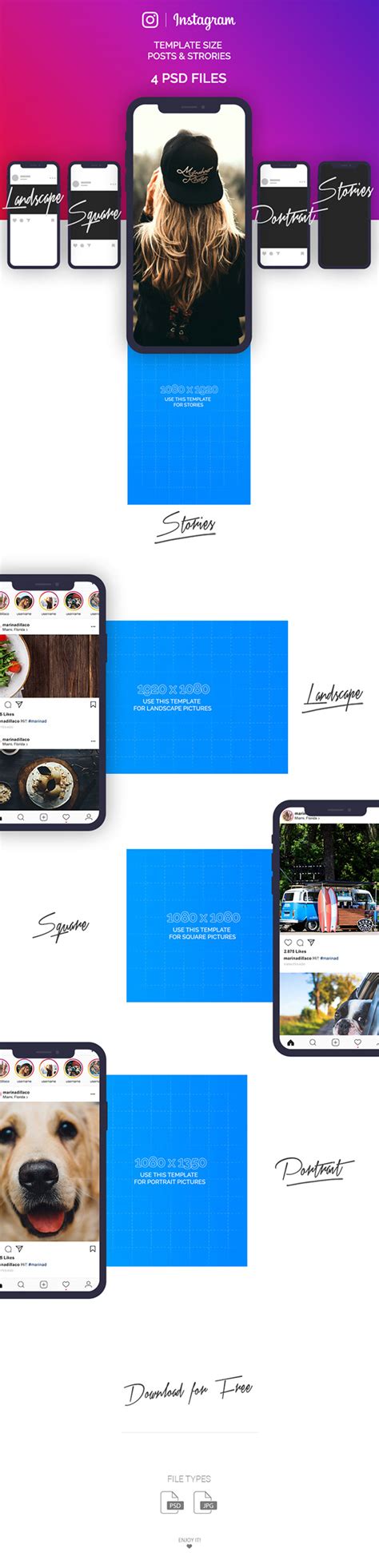 FREE Instagram Images Sizes Template On Behance