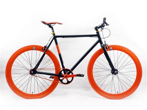 No Logo Black Orange Single Speed Bike Fixed Gear Frenzy