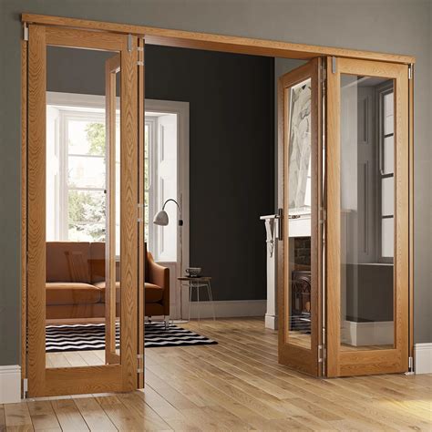 oak pattern  fold flat internal door set mm emerald doors