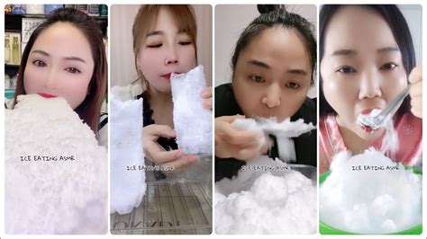 ASMR FREEZER FROST EATING POWDERY ICE EATING ICE MUKBANG BUZ