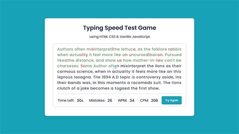 Build A Typing Speed Test Game In Html Css Javascript Edopedia