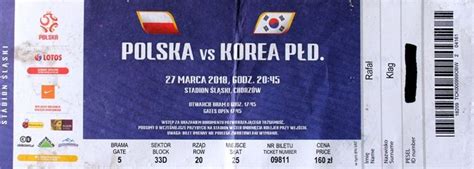 Bilet Polska Korea Południowa mecz towarzyski 27 03 2018 Bilety