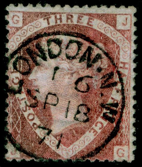 Gb Qv Sg D Rose Red Plate Fine Used Cat Cds Jg St Stamps