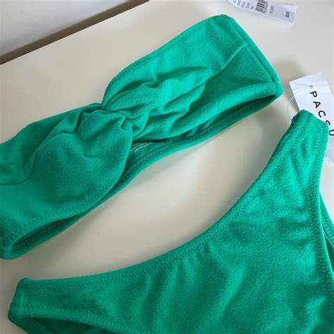 Green PacSun Bandeau Bikini Set New With Tags Never Depop