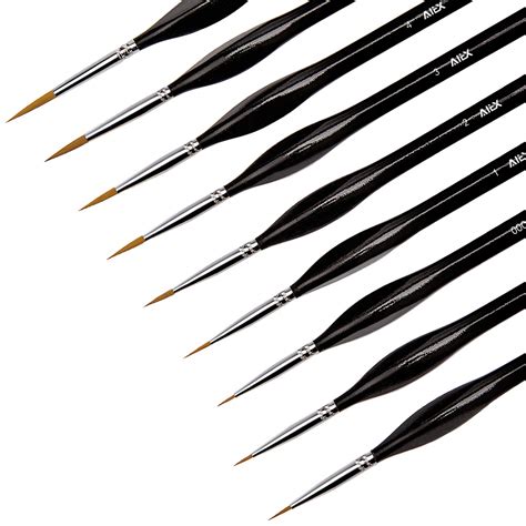 Buy 9 Pieces Fine Detail Paint Brush Miniature Painting Brushes Kit