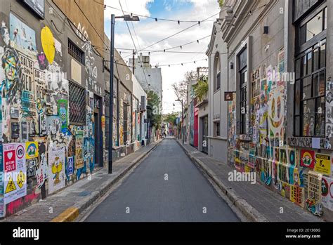 Wall Art In A Narrow Street In Palermo Viejo District City Of Buenos