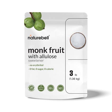 Monk Fruit And Allulose Sweetener With No Erythritol 3 Pounds Naturebell