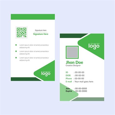 Premium Vector Green Business Card Template