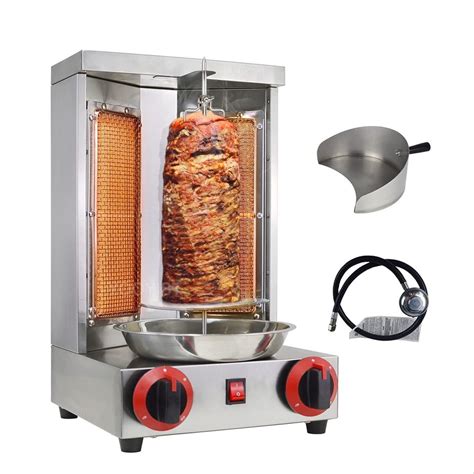 Silver Mini Gas Chicken Shawarma Machine Burner For Restaurant