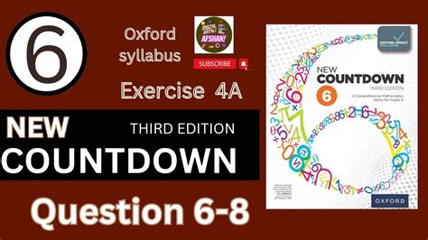 Class Th Math Exercise A Question Countdown Oxford Math