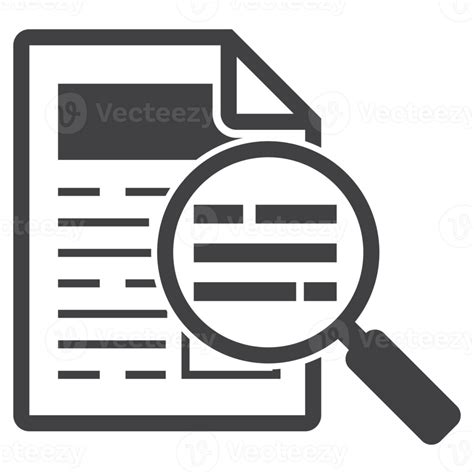 Magnifying Glass With Document Page Icon Png