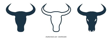 Bull Cow Head Logo Icon Vector Stock Vector Royalty Free 2214311265