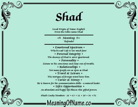 Shad - Meaning of Name