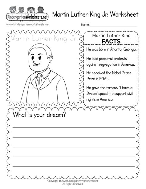 Martin Luther King Jr Worksheets I Have A Dream