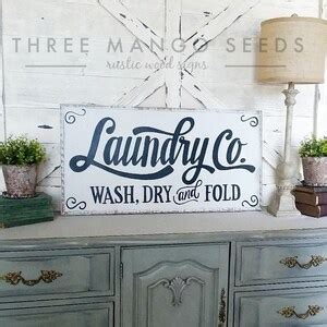 Laundry Co Wash Dry And FOLD Wood Sign Laundry Room Decor Etsy