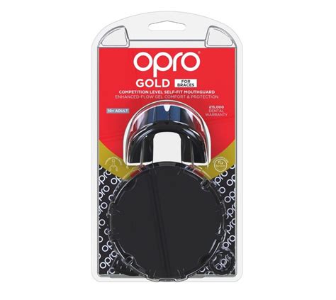 Opro Gen Mouth Guard Gold Level Braces Black Gold Minotaur Fight