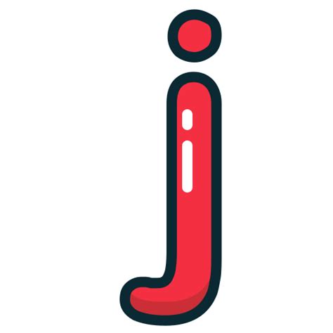 J, letter, lowercase, red icon - Free download on Iconfinder